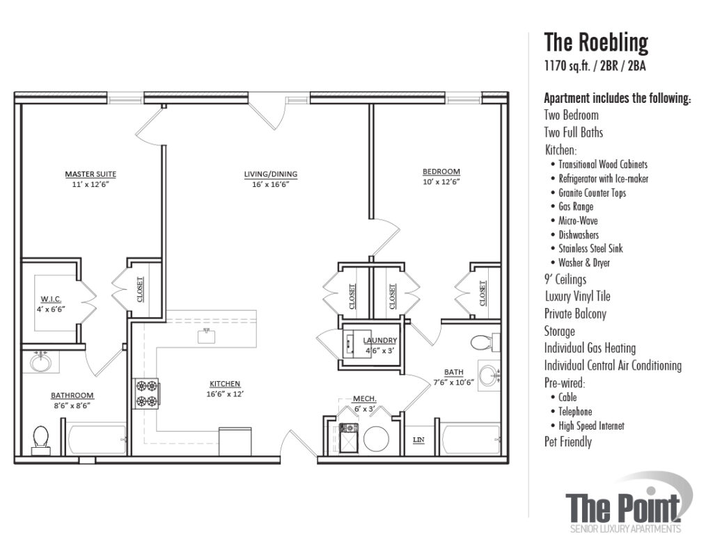 Floor plans for The Roebling the point luxury apartments