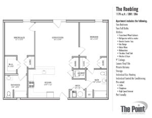 Floorplan for The Roebling the point luxury apartments