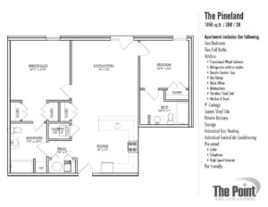 Floorplan for The Pineland the point luxury apartments