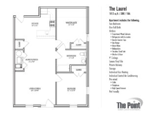 Floorplan for The Laurel the point luxury apartments